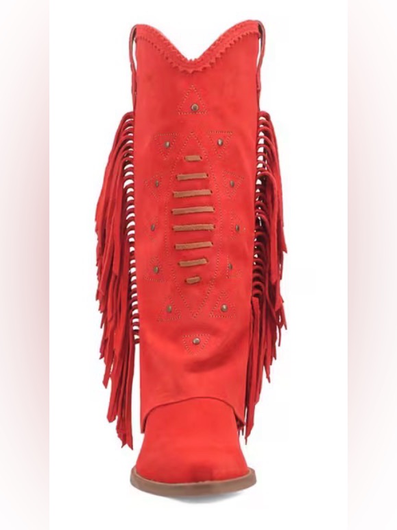 Dingo Red Fringe Western Boots - Women